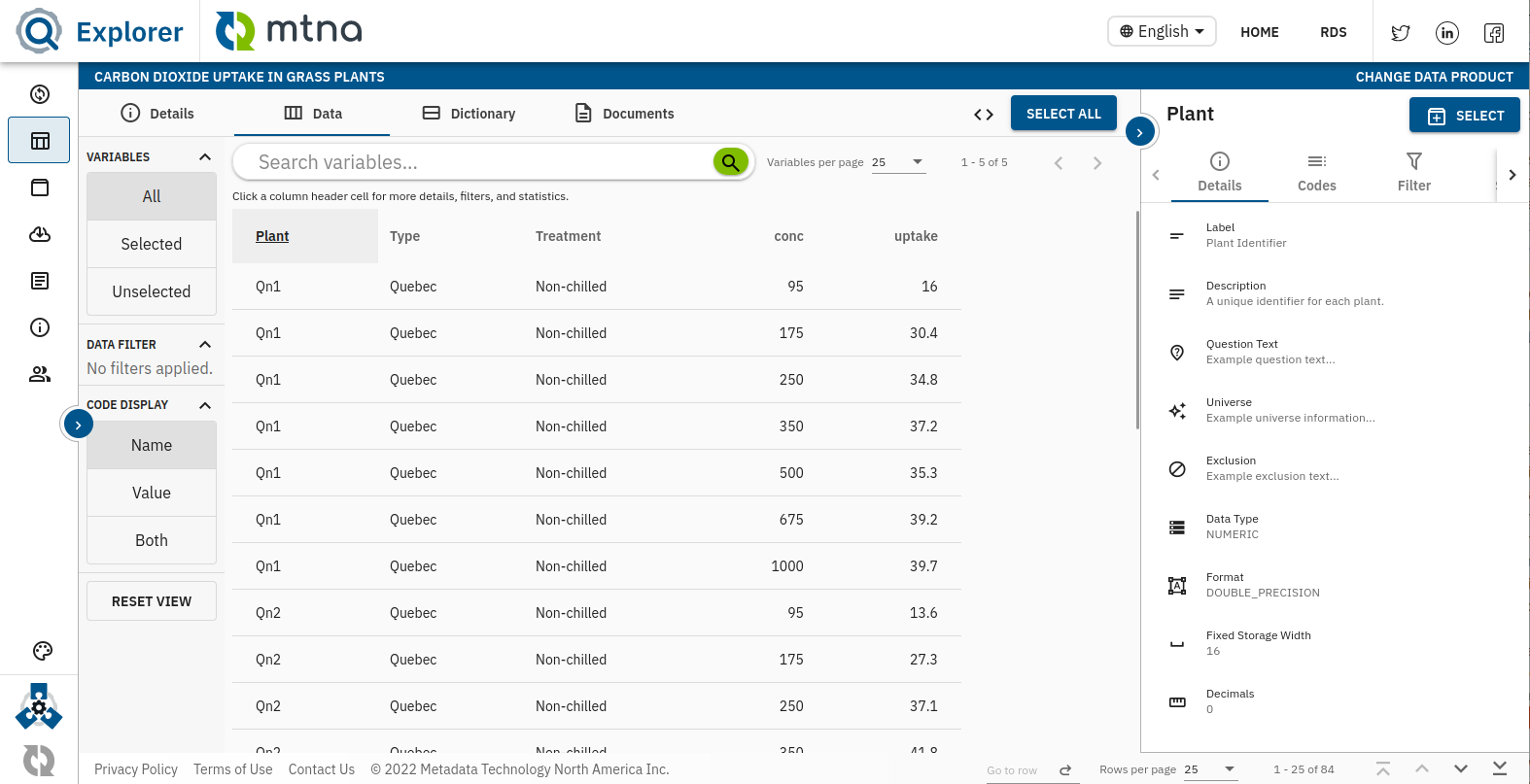 Rich Data Services Explorer Example