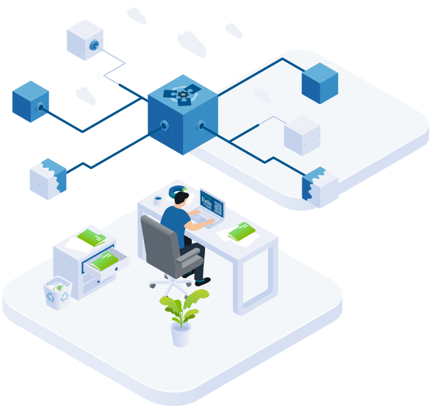 Metadata Illustration - Data Scientist at Desk